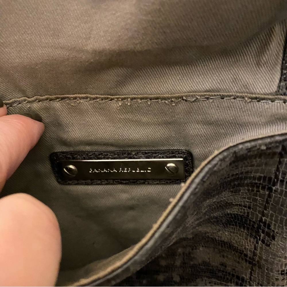 Banana Republic Grey Leather Python Textured Cros… - image 4